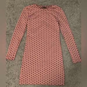 Zara long sleeve square pattern dress. Never worn